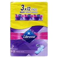 Libresse Sanitary Pad – Maxi Wings Night (32cm x 10s x 3)