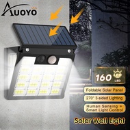 Auoyo Solar Wall Light Solar Outdoor Lighting LED Motion Sensor Solar Light 270° Wide Angle Lamp Aut