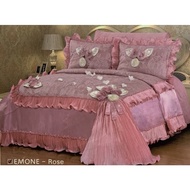 Cadar Pengantin 5 in 1 Cotton + satin jacquard Bedding Set