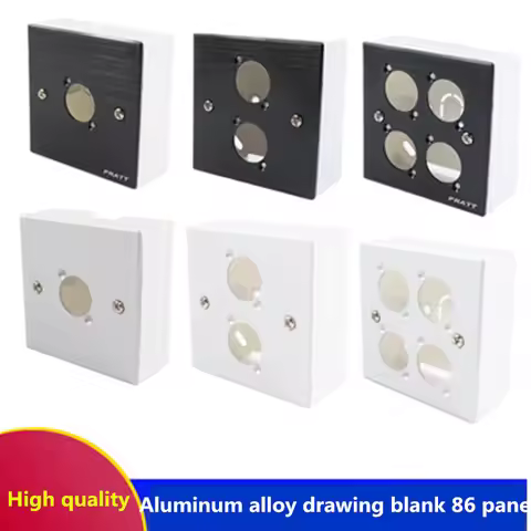 Model 86 switch socket panel aluminum alloy wire drawing TYPE-D round hole wall plug board wall swit