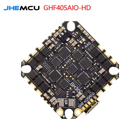 JHEMCU GHF405AIO-HD 40A Flight Controller F405 Baro OSD Dual BECBLHELIS 40A 4in1 ESC 2-6S for FPV Fr
