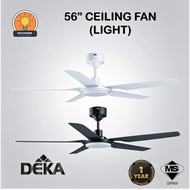 DEKA DX 56L PRO 56" Ceiling Fan with Light DC Motor 18W 3-Color LED Remote SIRIM Approved Made In MY
