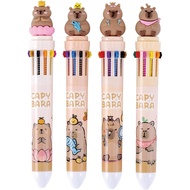 4pcs 10 Colors Cute Capybara Animals Ballpoint Pens for Office School Writing Supplies