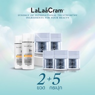 LaLaaCram SERUM + MOISTURIZER 30ml x 5 bottles &  Anti-Aging Sunscreen  SPF50+ PA++++ 40ml x 2 bottl