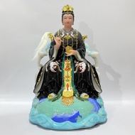 Tượng Mẹ Địa Mẫu Diêu Trì Ngồi 30cm 40cm Bằng Bột Đá Màu Xanh Đen