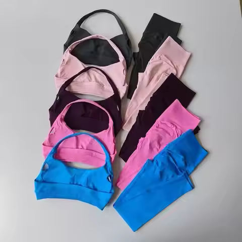 New Seamless Yoga Outfit, Women's Beautiful Back Sports Bra, Peach Hip Fitness High Waisted Pants, Y