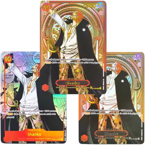 DIY One Piece CARD Game Manga Shanks OP09-004 3RD ANNIVERSARY SILVER GOLD OPCG Anime Cards