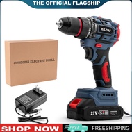 21V 2 in 1 Lithium Drill Electric Screwdriver 40N.M Torque Practical Screw Driver Brushless Motor Re