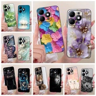 For Itel A90 Case A6610L Luxury Flowers Butterfly Painted Cover Soft TPU Phone Case For Itel A80 A67