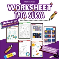 Worksheet Package for Preschool and Kindergarten Children, Solar System Learning Activity Sheets (30