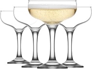 lav Coupe Cocktail Glasses Sets - Champagne Coupe Glasses with Colored and Cleared Rims 8 oz Set of 