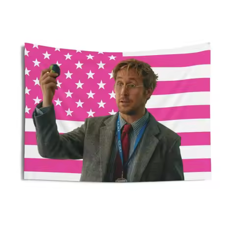 Ryan Gosling as Ryland Grace Pink Flag Tapestries, Ryan Gosling PHM Flag Room Dormitory Tapestry Wal