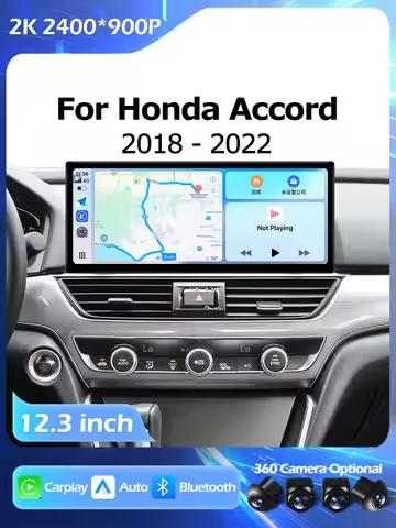 Android OS 12.3 inch For Honda Accord 2018-2022 Lntelligent Multimedia Right Angle Screen GPS Carpla
