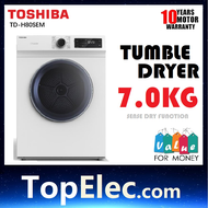 Toshiba 7kg SenseDry Tumble Dryer TD-H80SEM Mesin Kering toshiba Dryer 7kg white - Topelec.com