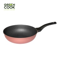 Chảo đúc vân đá đáy từ sâu lòng chống dính 20cm Green Cook GCP05-20IH công nghệ Hàn Quốc 7 lớp chống