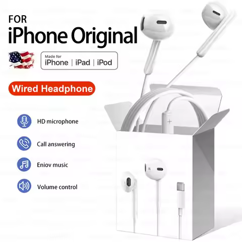 For iPhone 16 Pro Max Original Headphones For Apple 15 14 13 12 11 Earphones XS XR In-Ear Earbud Pho