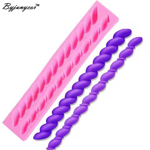 Byjunyeor Rope UV Resin Silicone Mold Fondant Chocolate Candy Lollipop Crystal Epoxy Soft Clay Bake 