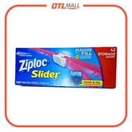 Ziploc｜食品級家用冰櫃密封保鮮袋 可站式 拉鍊款 中號 42入｜適用於蔬果保鮮、冷凍保存、三明治、整理等