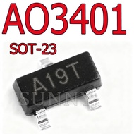100~300PCS AO3401 Silk Printing A19T MOS Tube/Triode/Field Effect Tube 2.8A Brand New Patch SOT-23