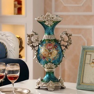 41cm European floral retro large vase for home living room coffee table TV cabinet American decorati