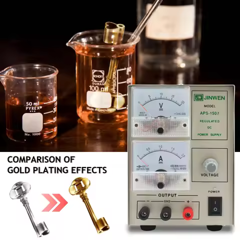24K Gold Plating Kit 2A Machine Mini Jewelry Electroplating Equipment for Silver and Gold Processing
