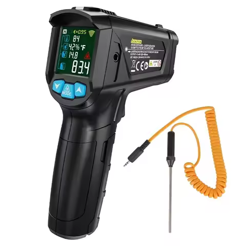 Mestek IR02C Infrared Thermometer C/F Non Contact Pyrometer Temperature Meter Digital Laser Thermome