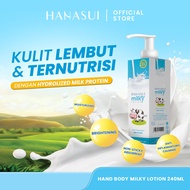 Hanasui Hand Body Lotion Milky - Kulit Lembut & Ternutrisi dengan Hydrolized Milk Protein Mencerahka