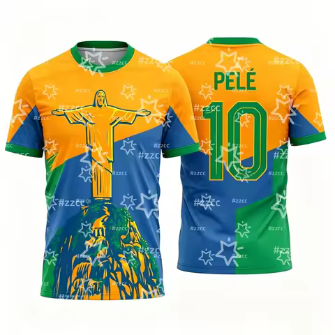 2026 Pelé Brazil Team Football Jersey Match & Training Kit Summer Sports Men's T-Shirt Children's Cl