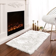 Latepis White Sheepskin Rug 2x3 Faux Fur Sheepskin Rug for Living Room Fluffy Washable Rugs for Bedr