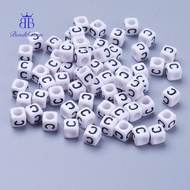50gs Letter C Cube White Acrylic Beads Horizontal Hole Size: 6mm wide 6mm long 6mm high hole: 3.2mm 