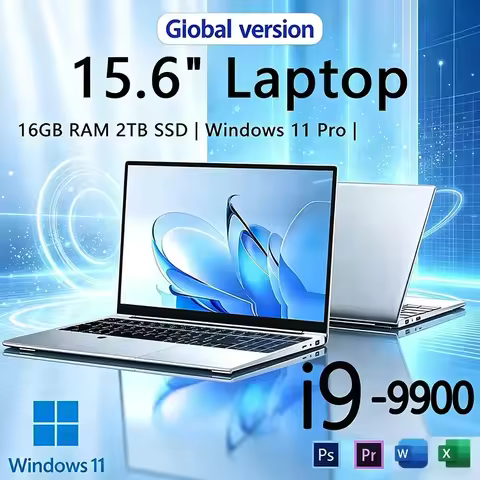 Intel Core I9 9900 Laptop Windows 11 16GB RAM 1TB SSD 4K HD Screen Portable Slim Laptops PC Gamer 15