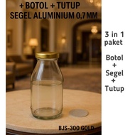 / 6 PCS 300 ML 3IN1 Glass Juice bottle 300ml + gold cap NEW Glass juice bottle/ milk bottle/ NEW bot