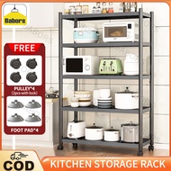 【Bearing 400KG】Kitchen Rack Multi-purpose 3/4/5 Layers Steel Storage Rack Shelf High Quality Steel Rack Metal Shelves Steel Rack Kitchen Organizer Rack Rack Organizer Shelf Layer Shelf Steel Rack Organizer Shelf Layer With Wheels