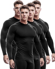 DRSKIN 4, 3, 2 or 1 Pack Men's Compression Shirts Top Long Sleeve Sports Baselayer Workout Running A