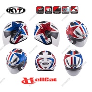 100% Original KYT Helmet Casco Hellcat Star Motosikal Open Face Single Visor Clear Black White L XXL Authentic Genuine