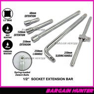 MYDIYHOMEDEPOT - Chrome 1/2" Drive L Handle Extension Socket Sliding Handle Socket Extension Socket 