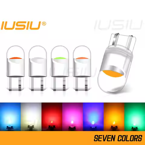 IUSIU 6PCS T10 Led Bulb W5W WY5W 194 5W5 COB License Plate Interior Reading Dome Indicator Tail Lamp