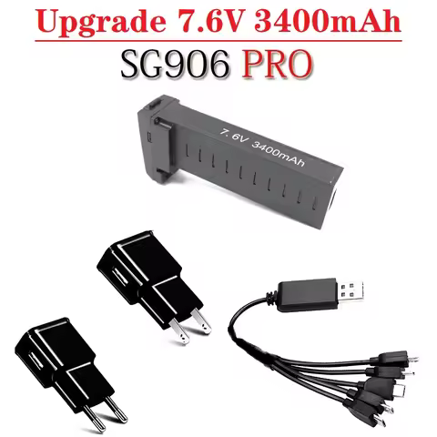 Upgrade battery + Charger for SG906 PRO/X193 PRO/X7 PRO GPS RC drone battery 7.6V 3400MAH Lipo batte