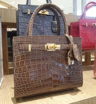 Claire Crocodile Bag Taupe Color