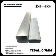 BESI HOLO HOLOW HOLLOW GALVANIS 2x4 4x4 Tebal 0,7MM 07 MM - 4Mtr/pcs murah