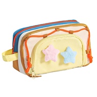 ZM10Q 7 Multilayer Y2K Star Stationery Bag  Storage Large Capacity Korean Pencil Case Cute Y2K Ins I