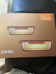 Pyrex 長方形玻璃保鮮盒 密實盒 1套兩個