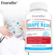 Fearathe Shape B420 Probiotic Supplement Supports Digestion, Gut Health, and Promotes Metabolism