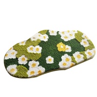 Cute Moss Floral Bathroom Rug Plant Toilet Rug Flower Bath Mat Soft Absorbent Non Slip Bathroom Mat