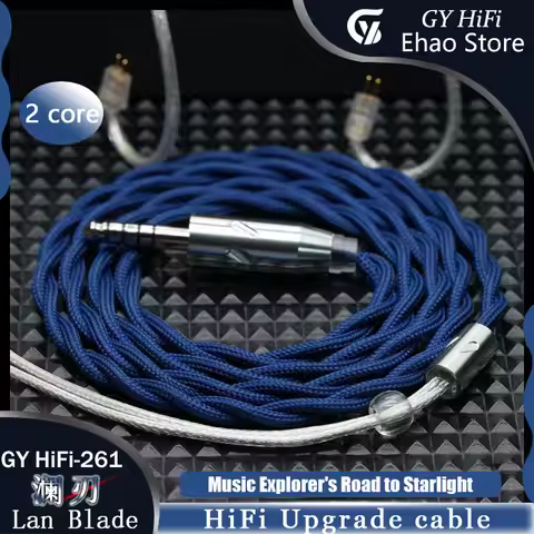 GY HiFi-261 Lan Blade Single Crystal Copper Silver Plated Shielded Headphone Upgrade Cable 4.4mm Pla