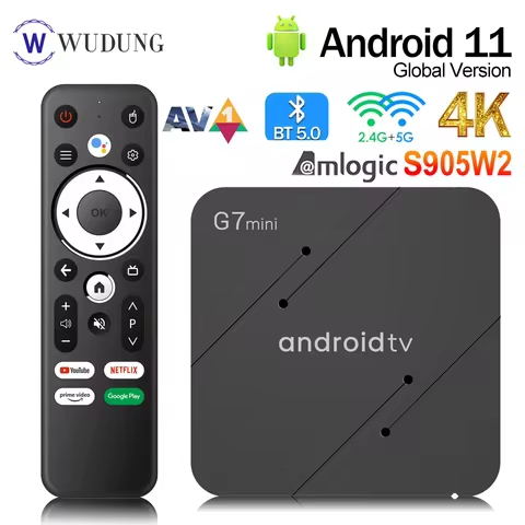 iATV TV Box G7 mini Android 11 S905W2 Quad Core Smart TV Box BT Voice Remote Control BT5.0 USB3.0 2.