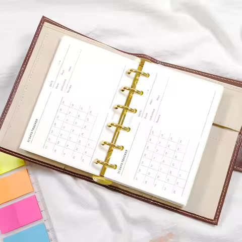 A6 A7 M5 31 Days Habit Tracker Loose Leaf Refill Pages Check in Goal Planner Insert Paper for Self D