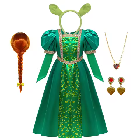 New Princess Fiona Cosplay Girl Dress Children Animation Movie Shrek The Monsters Costume Halloween 