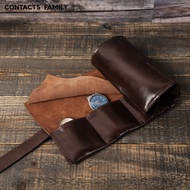 Danh Bạ Vỏ Cuộn Đồng Hồ Gia Đình 6 Khe Cao Cấp Hộp Đồng Hồ Da Nubuck Dầu Handmade Du Lịch Đồng Hồ Đe