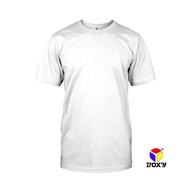 BOXY Unisex Microfiber Quick Dry Round Neck Plain White XS-3XL Short Sleeve T-Shirt | Baju Kemeja Le